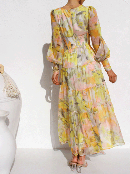 Floral Printed Boho Maxi Dress