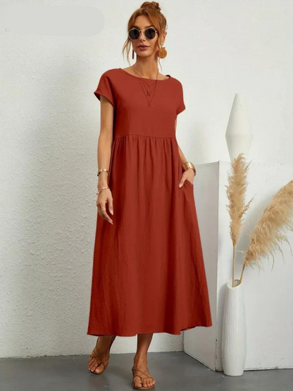 Ruby™ - Elegant cotton and linen dress