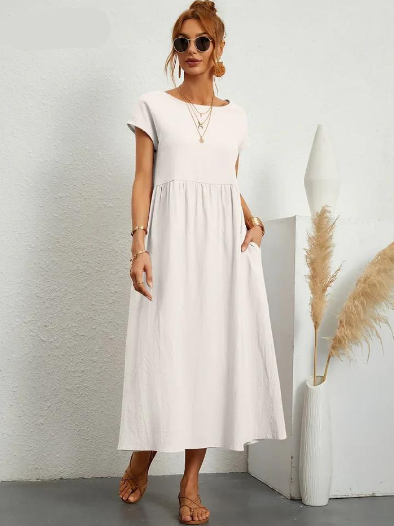 Ruby™ - Elegant cotton and linen dress