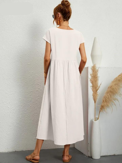 Ruby™ - Elegant cotton and linen dress