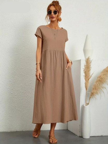 Ruby™ - Elegant cotton and linen dress