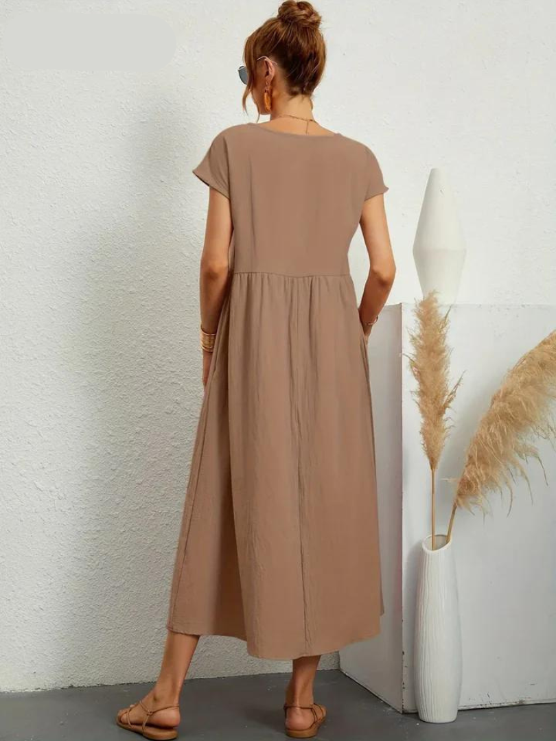 Ruby™ - Elegant cotton and linen dress