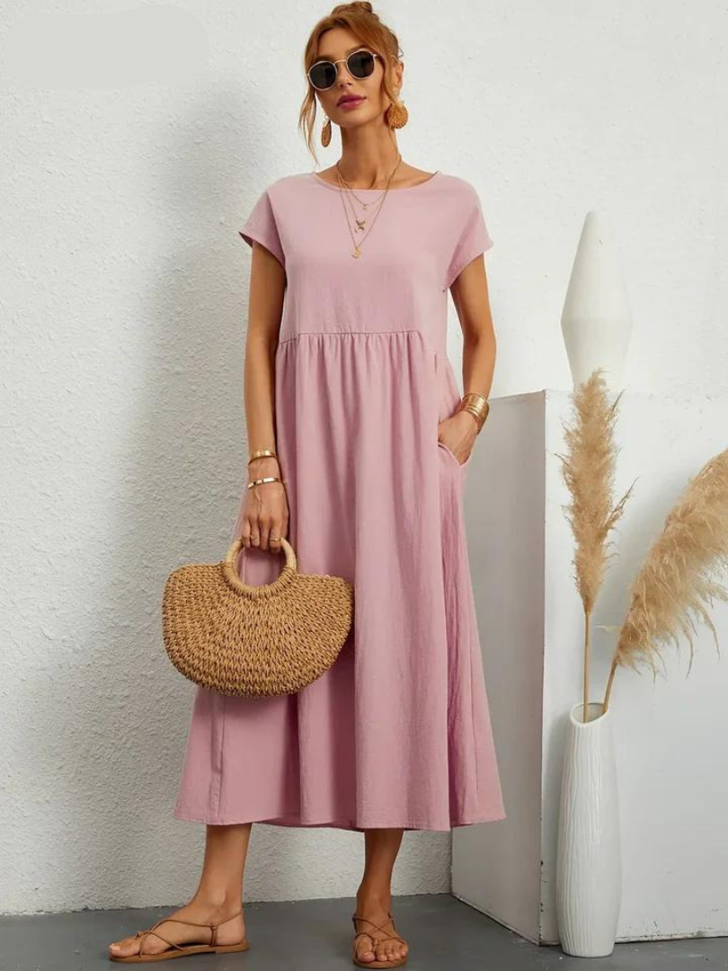 Ruby™ - Elegant cotton and linen dress