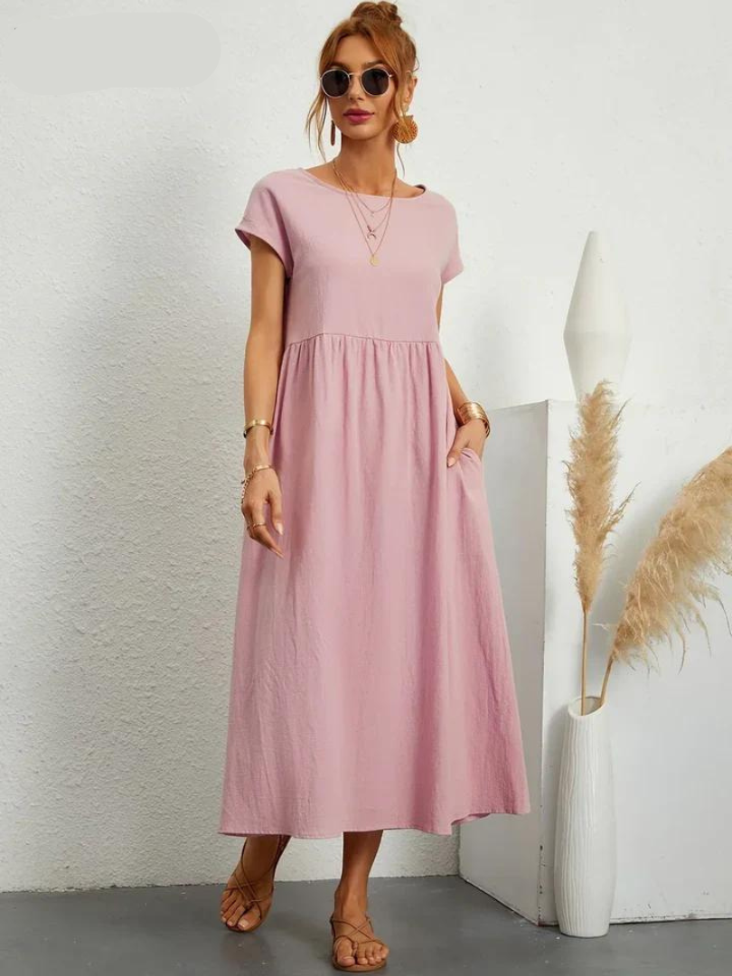 Ruby™ - Elegant cotton and linen dress