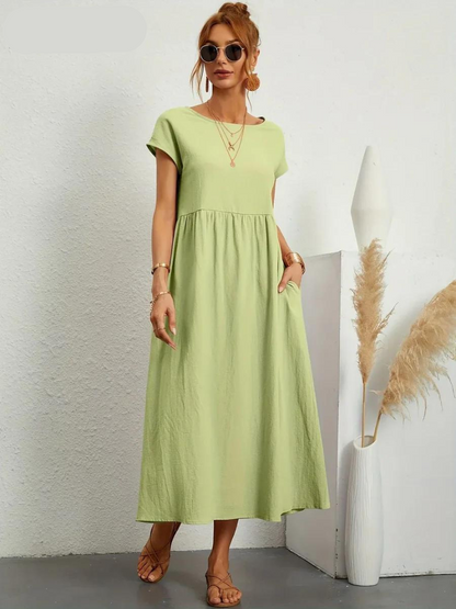 Ruby™ - Elegant cotton and linen dress