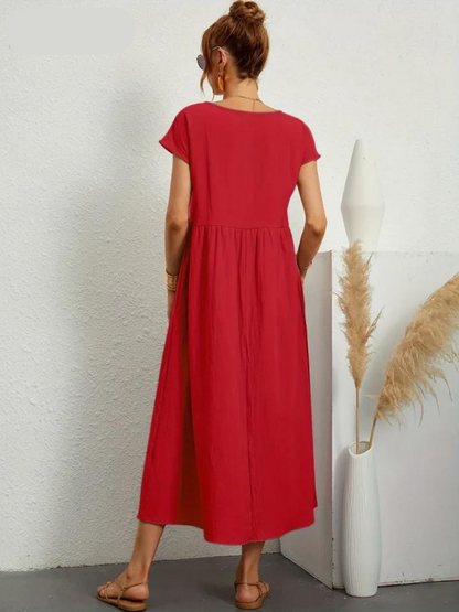 Ruby™ - Elegant cotton and linen dress