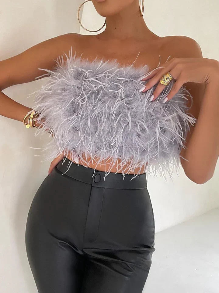 Belezza - feather bandeau top