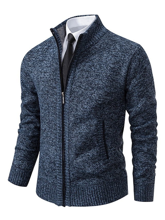 Men's Zip-Up Knitted Cardigan | Smart Casual Layering Essential