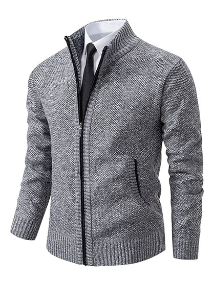 Men's Zip-Up Knitted Cardigan | Smart Casual Layering Essential