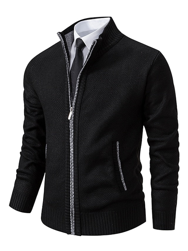 Men's Zip-Up Knitted Cardigan | Smart Casual Layering Essential