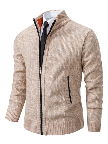 Men's Zip-Up Knitted Cardigan | Smart Casual Layering Essential