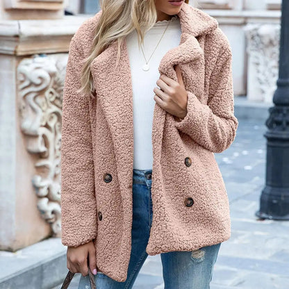 Women's Teddy Double-Breasted Coat | Cozy Style with Timeless Appeal