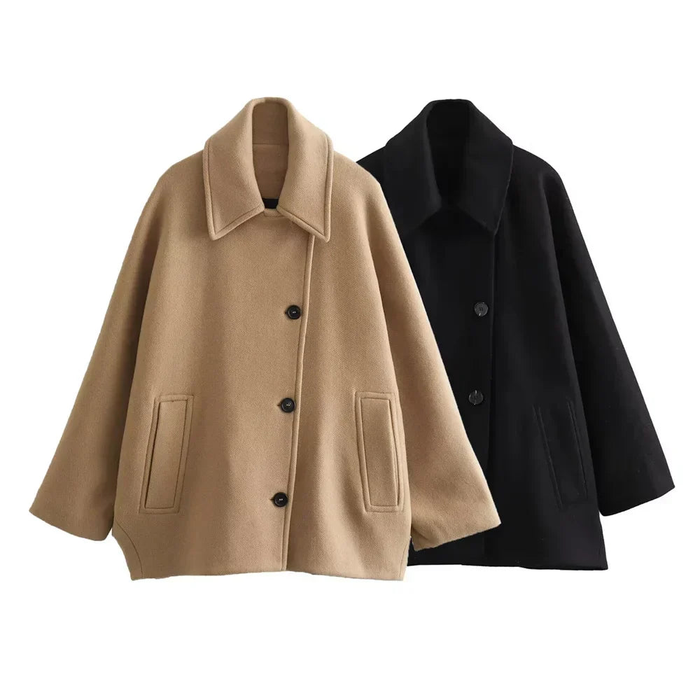 Women's Oversized Button-Up Coat | Effortlessly Chic Outerwear