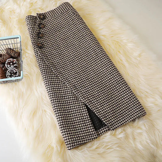 Belezza - Classic pencil skirt with houndstooth pattern