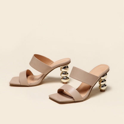 Belezza - Elegant sandals with heel and square toe