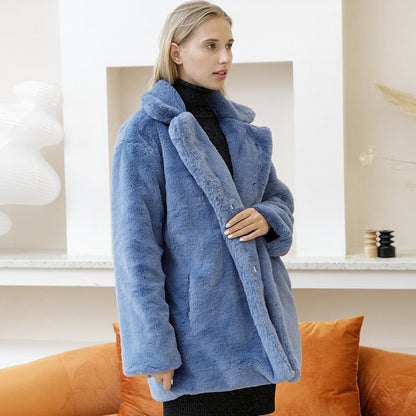 Women's Faux Fur Coat | Elegant Warm Winter Jacket for Casual and Formal Wear