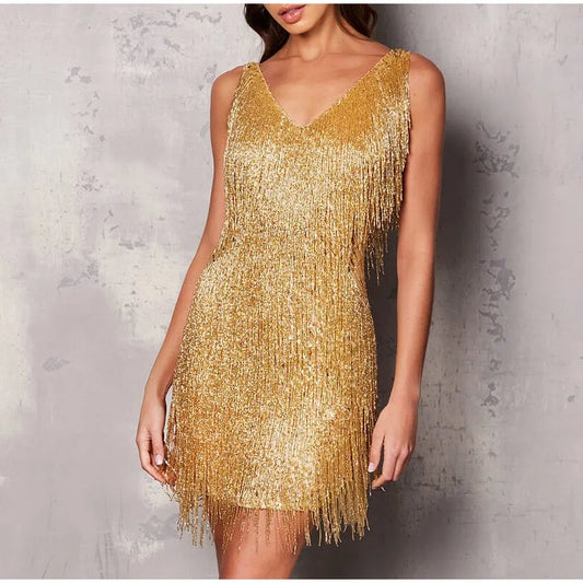 Belezza - Sequin Feather Mini Dress