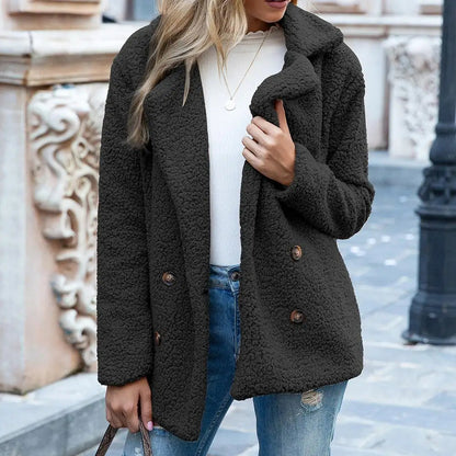 Women's Teddy Double-Breasted Coat | Cozy Style with Timeless Appeal