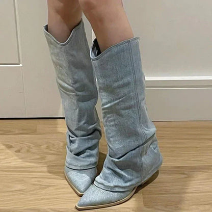 Jeans-Knee boots | Pinara