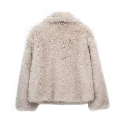 Ladies Luxury Faux Fur Jacket | Soft Fluffy Winter Coat