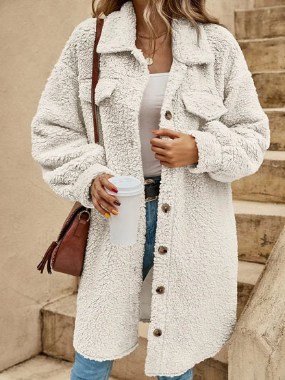 Women's Oversized Teddy Jacket | Casual Long