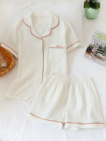 Simple Cotton Couple Pajama Set