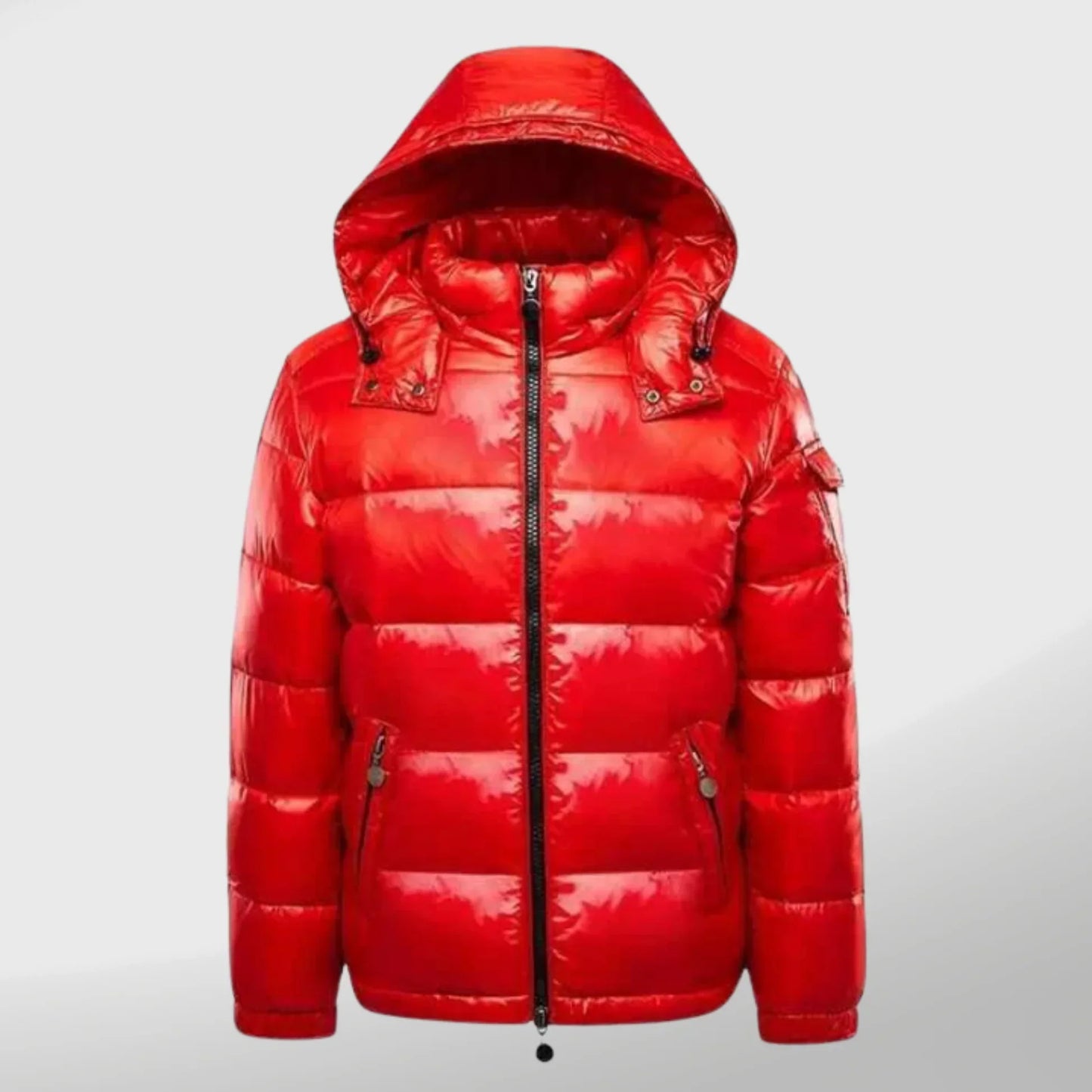 Men's Shiny Hooded Puffer Jacket | Bold & Warm Winter Essential