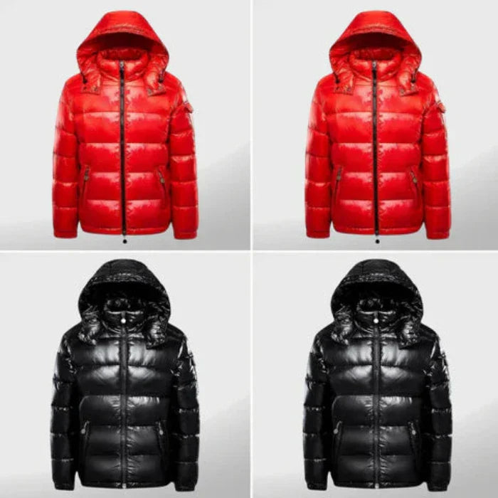 Men's Shiny Hooded Puffer Jacket | Bold & Warm Winter Essential