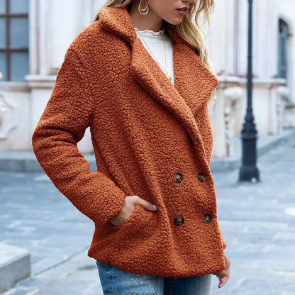 Women's Teddy Double-Breasted Coat | Cozy Style with Timeless Appeal