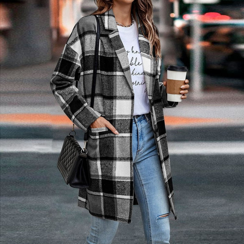 Belezza Jacket™: Women's Plaid Coat