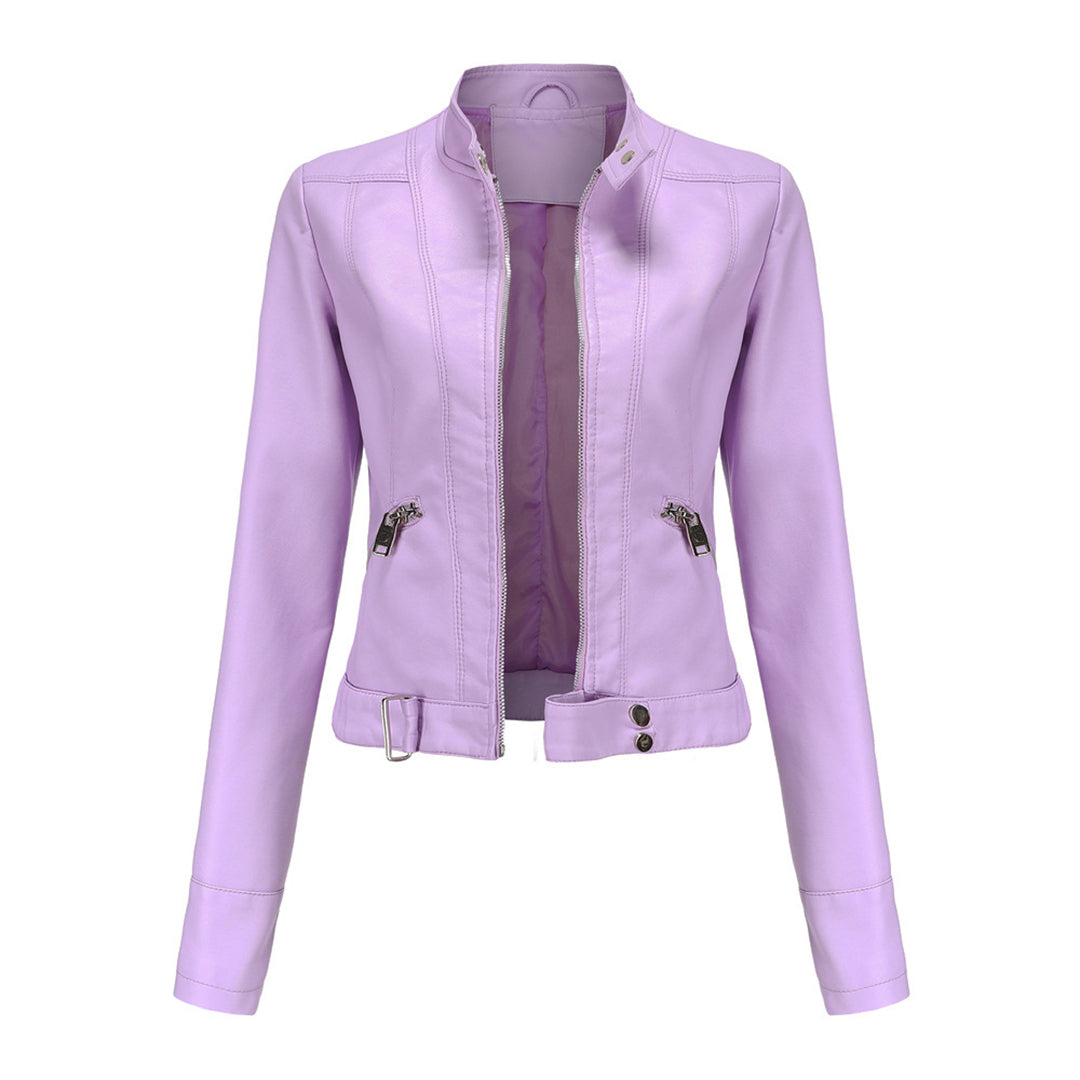 Belezza leather jacket for women with belt