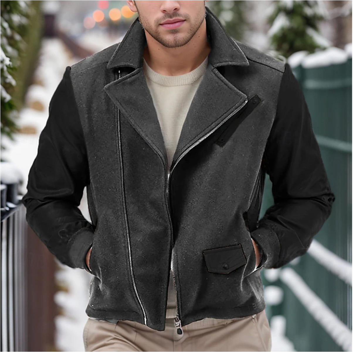 Belezza |  Leather Men's Winter Coat