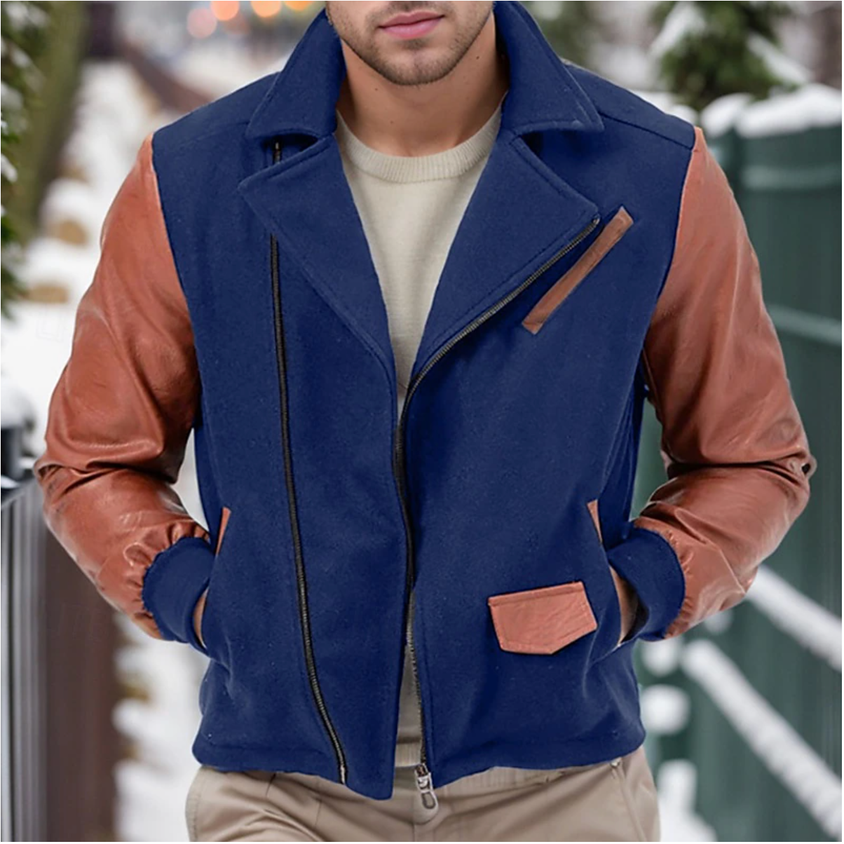 Belezza |  Leather Men's Winter Coat