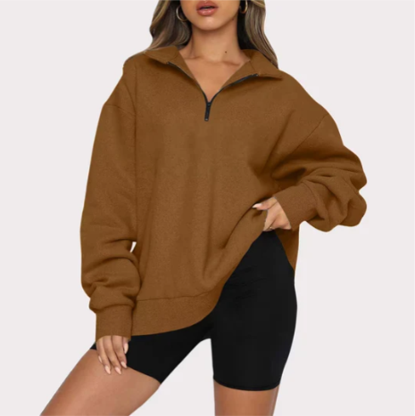 Belezza – sweatshirt with collar for ladies