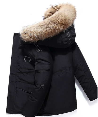 Belezza | Men's Winter Coat with Fur Hood