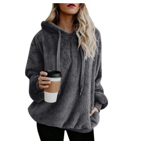 Belezza - women's fleece sweatshirt with zipper at the neck