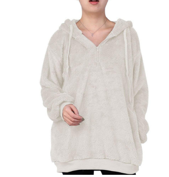 Belezza - women's fleece sweatshirt with zipper at the neck