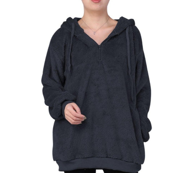 Belezza - women's fleece sweatshirt with zipper at the neck