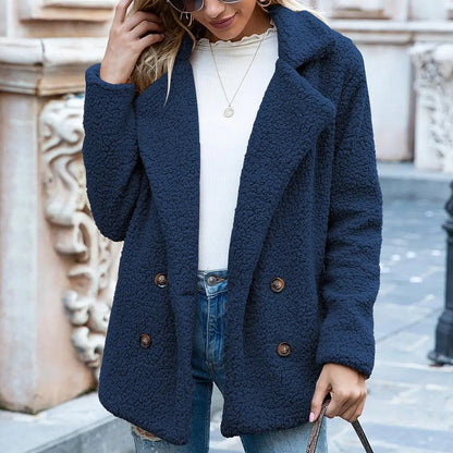 Women's Teddy Double-Breasted Coat | Cozy Style with Timeless Appeal