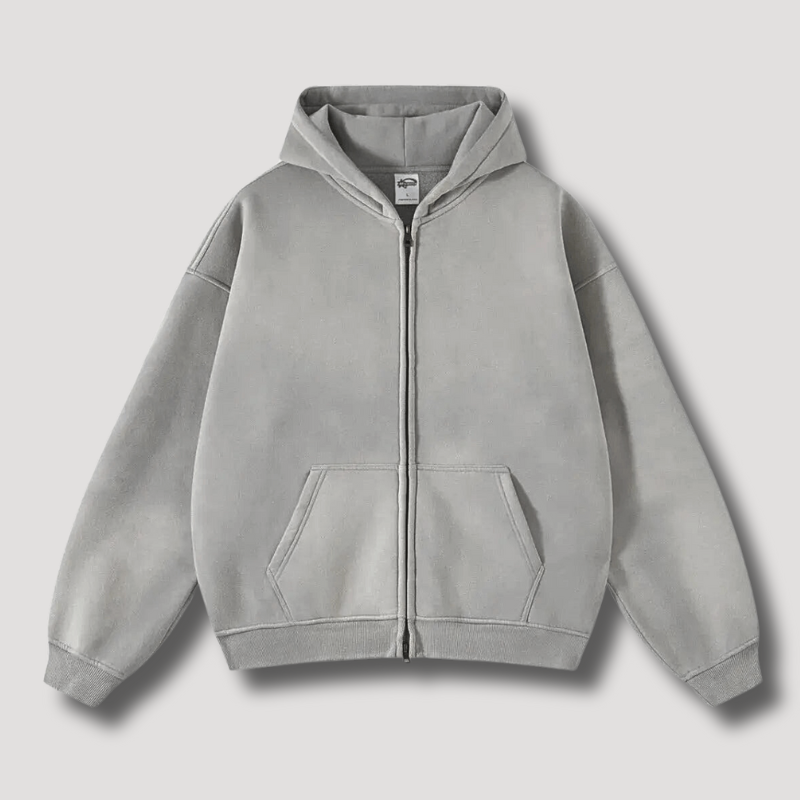 Women's Vintage Washed Hoodie | Oversized Zip-Up