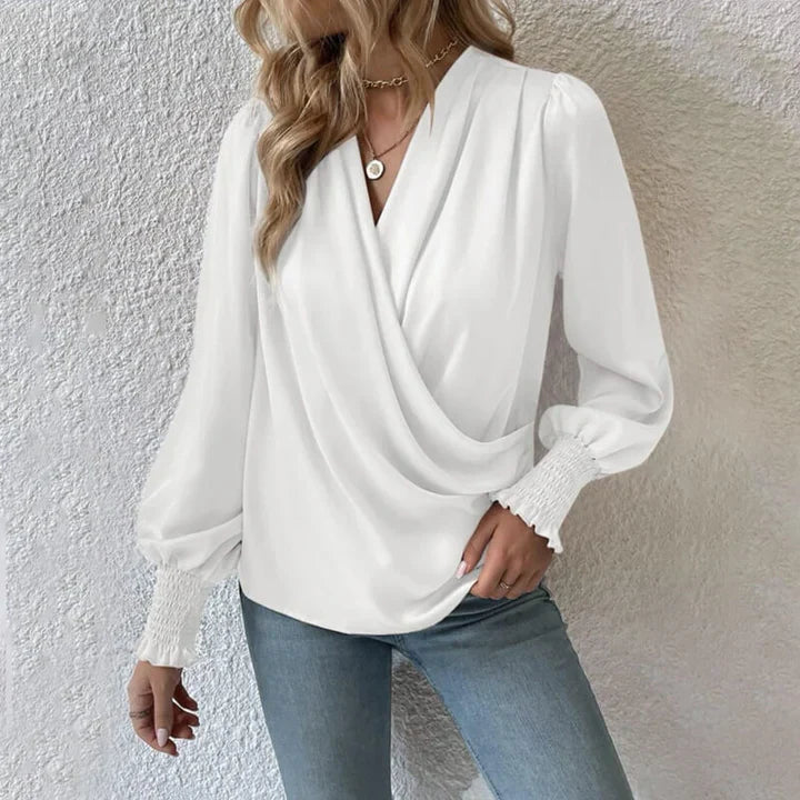 Belezza - Elegant crossover blouse pullover