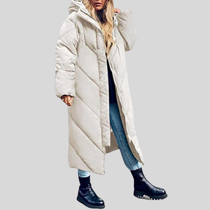 Belezza - Long, Warm Women's Coat with Hood