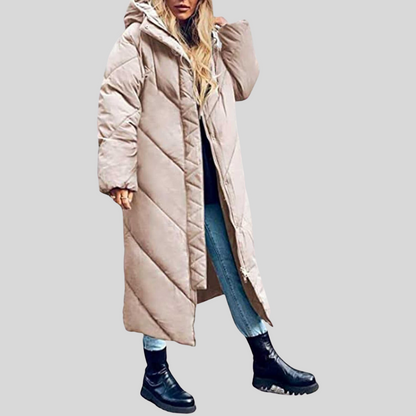 Belezza - Long, Warm Women's Coat with Hood