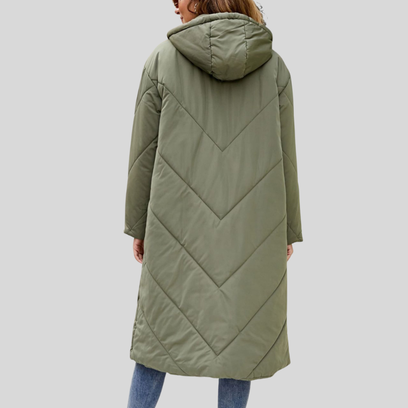 Belezza - Long, Warm Women's Coat with Hood