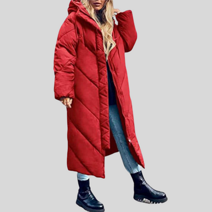 Belezza - Long, Warm Women's Coat with Hood