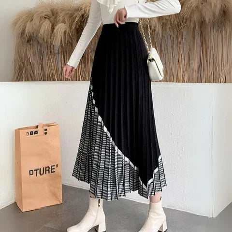 Belezza Pleated Asymmetric Skirt