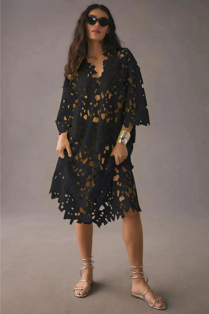 Belezza | Floral Eyelet Cover Up Dress