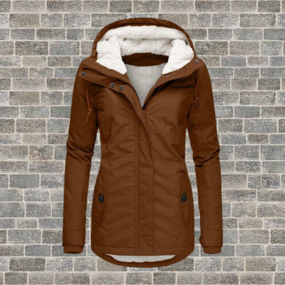 Women's Sherpa-Lined Hooded Winter Jacket | Warm Parka Coat