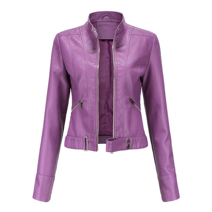 Belezza leather jacket for women with belt