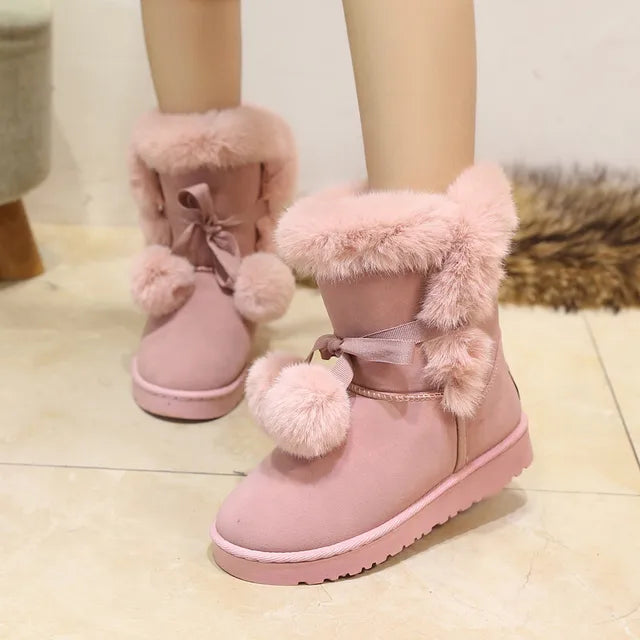 Belezza winter boots with pompom embellishment